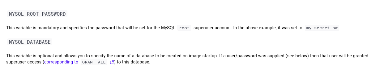 variables pour mysql